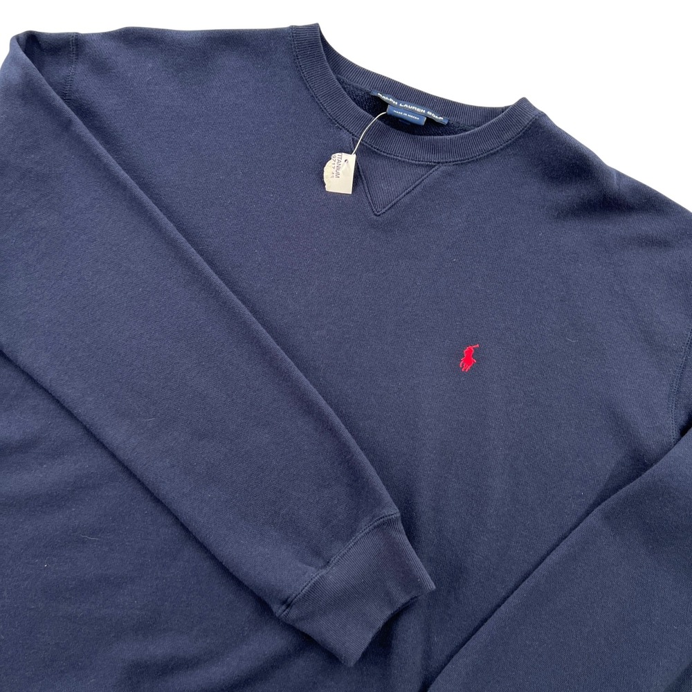 Ralph Lauren Golf Sweatshirt Women Large Navy Blue Crewneck Oversized Ivy Prep